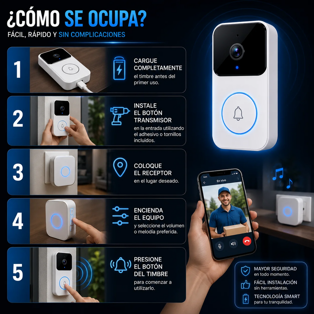 Timbre de Seguridad Smart con Camara